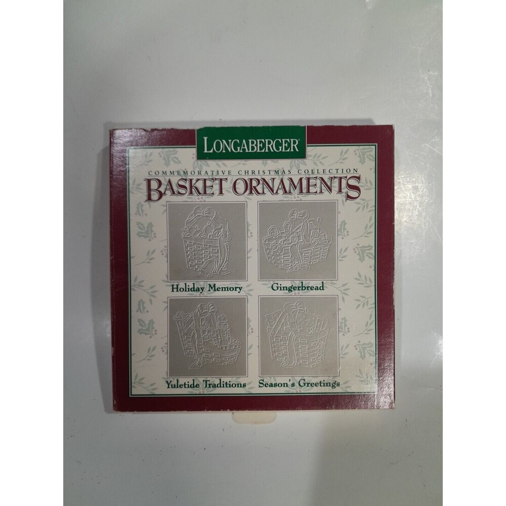 1996 Longaberger Commemorative Christmas Collection Pewter Basket Ornaments